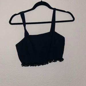 Cropped black tank